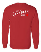 Just a canadian Girl Left Chest and Back Long Sleeve - Unisex