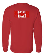 Made in Canada Flag Background Left Chest and Back Long Sleeve - Unisex