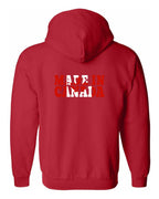 Made in Canada Flag Background Left Chest and Back Zip Hoodie - Unisex