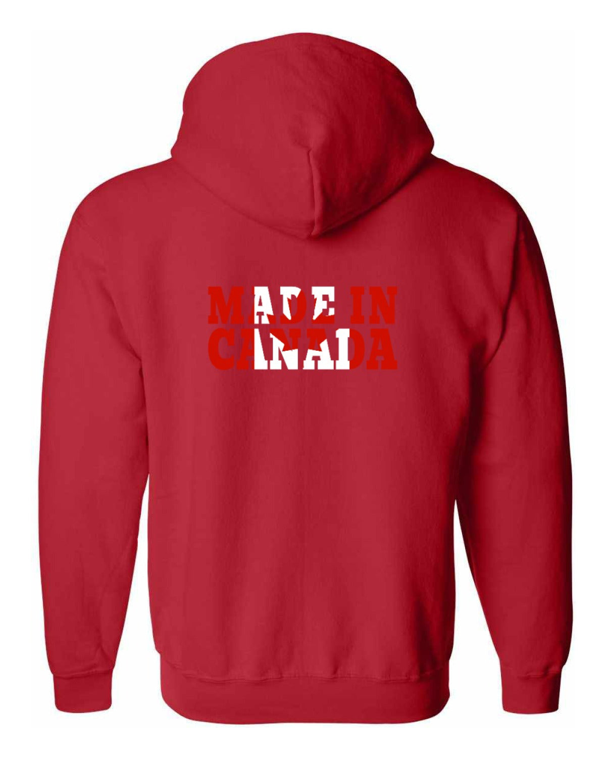 Made in Canada Flag Background Left Chest and Back Zip Hoodie - Unisex