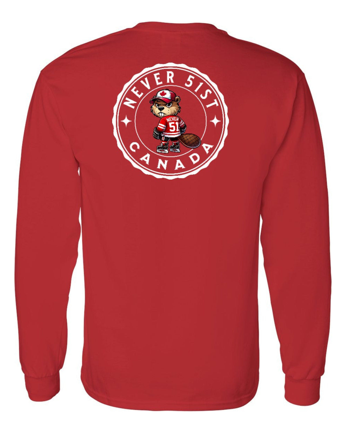 Never 51st Beaver Left Chest and Back Long Sleeve - Unisex