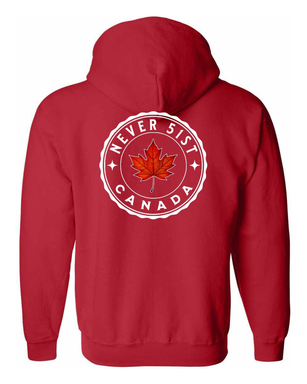 Never 51st Leaf Left Chest and Back Zip Hoodie - Unisex