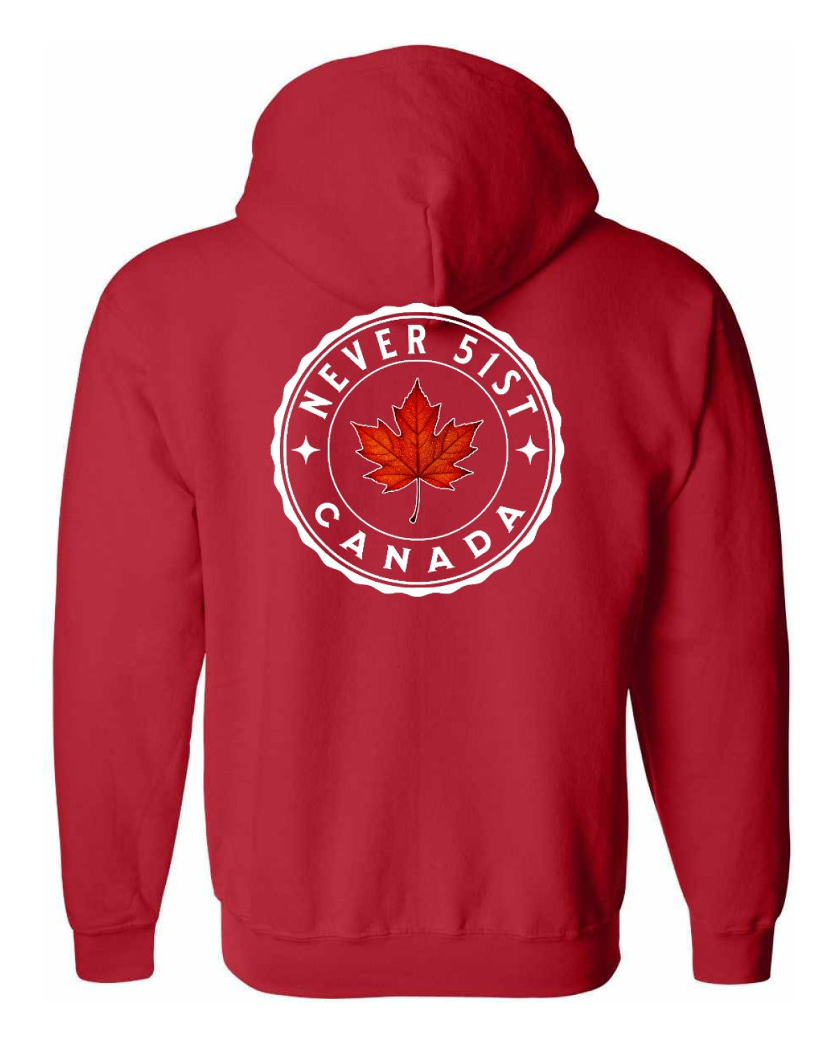 Never 51st Leaf Left Chest and Back Zip Hoodie - Unisex
