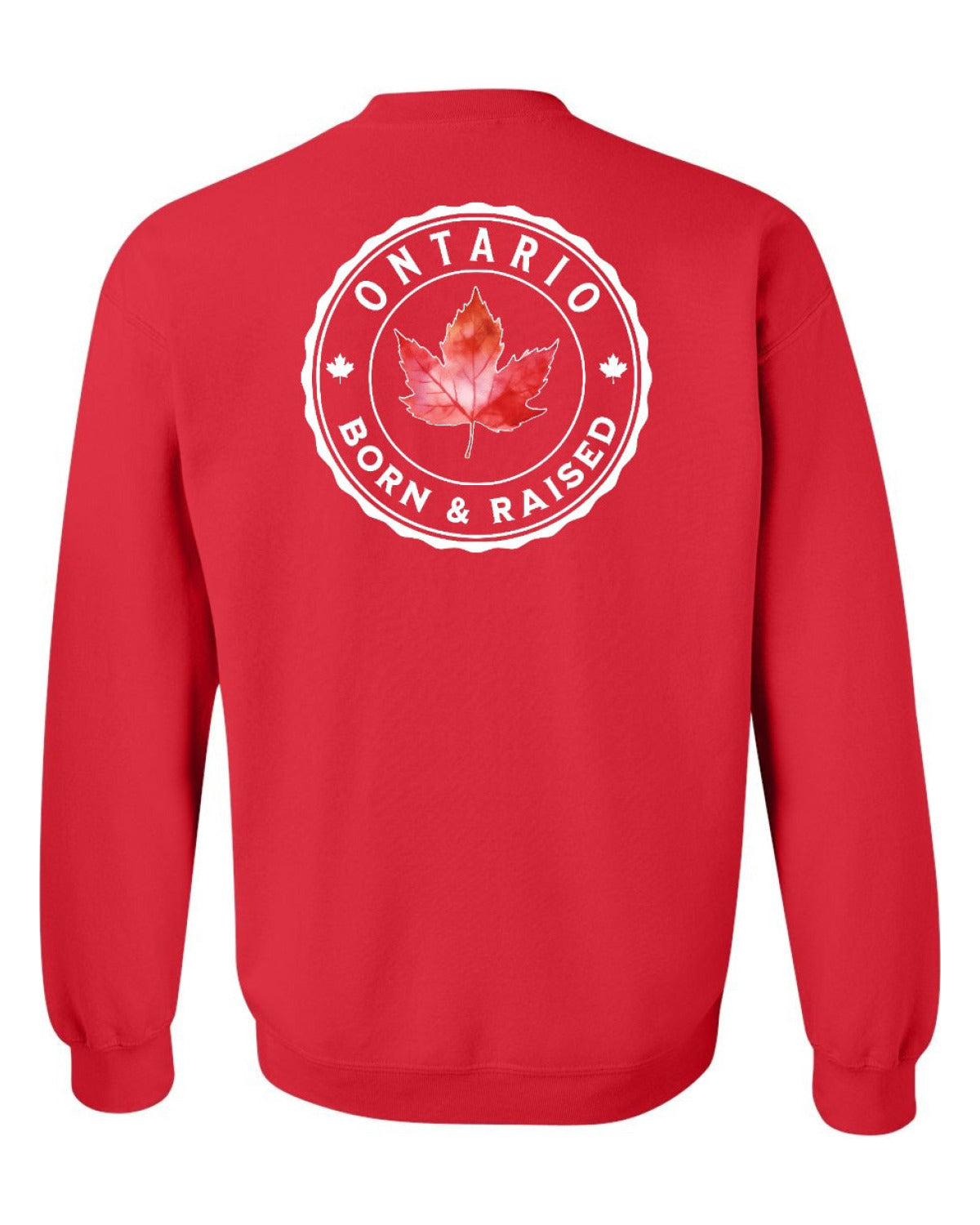 Born and Raised Ontario Left Chest and Back Crewneck - Unisex