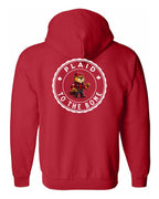 Plaid to the Bone Beaver Left Chest and Back Zip Hoodie - Unisex