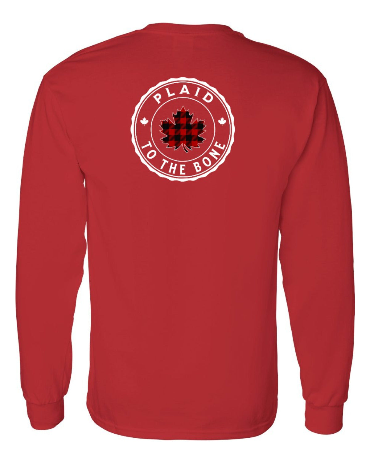 Plaid to the Bone Circle Leaf Left Chest and Back Long Sleeve - Unisex