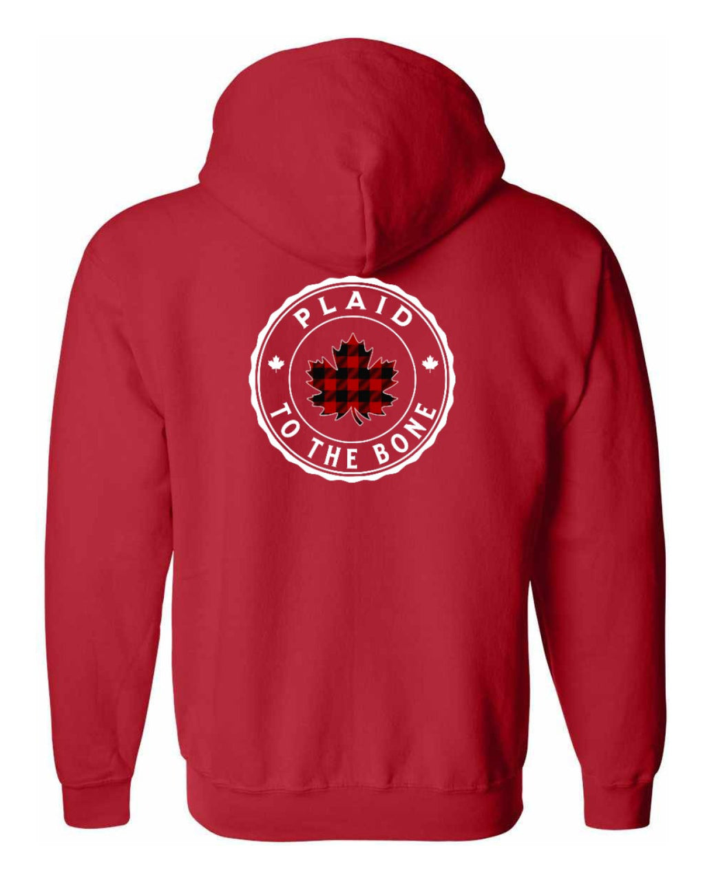 Plaid to the Bone Circle Leaf Left Chest and Back Zip Hoodie - Unisex