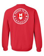 Proud to be Canadian Heart Flag Left Chest and Back Crewneck - Unisex