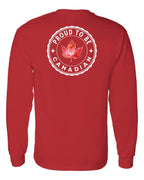 Proud to be Canadian Leaf Left Chest and Back Long Sleeve - Unisex