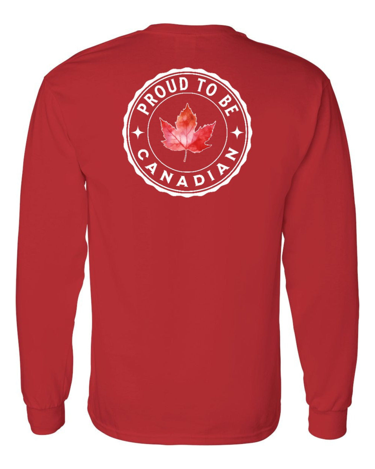 Proud to be Canadian Leaf Left Chest and Back Long Sleeve - Unisex