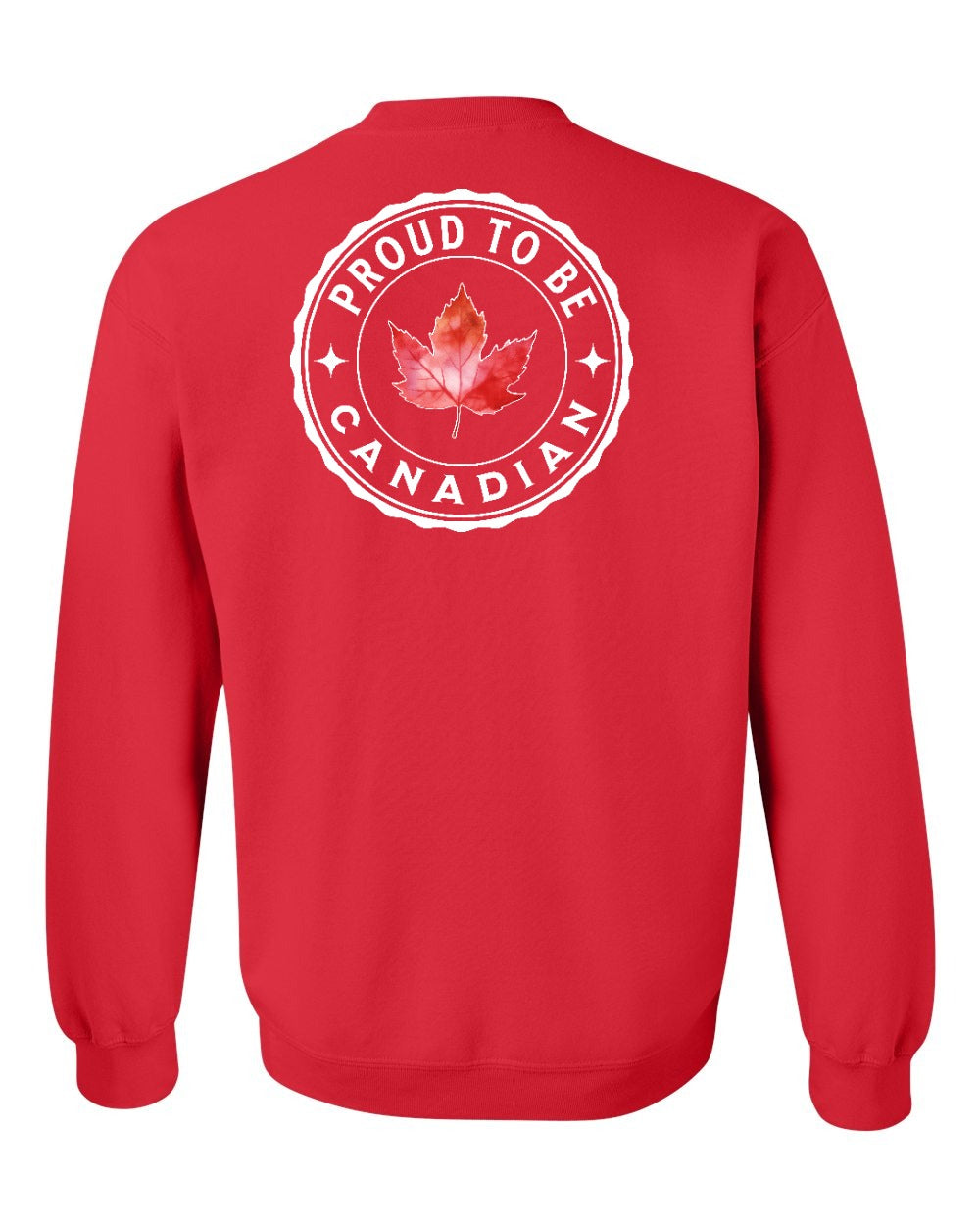 Proud to be Canadian Leaf Left Chest and Back Crewneck - Gildan Canada (sewn Internationally)