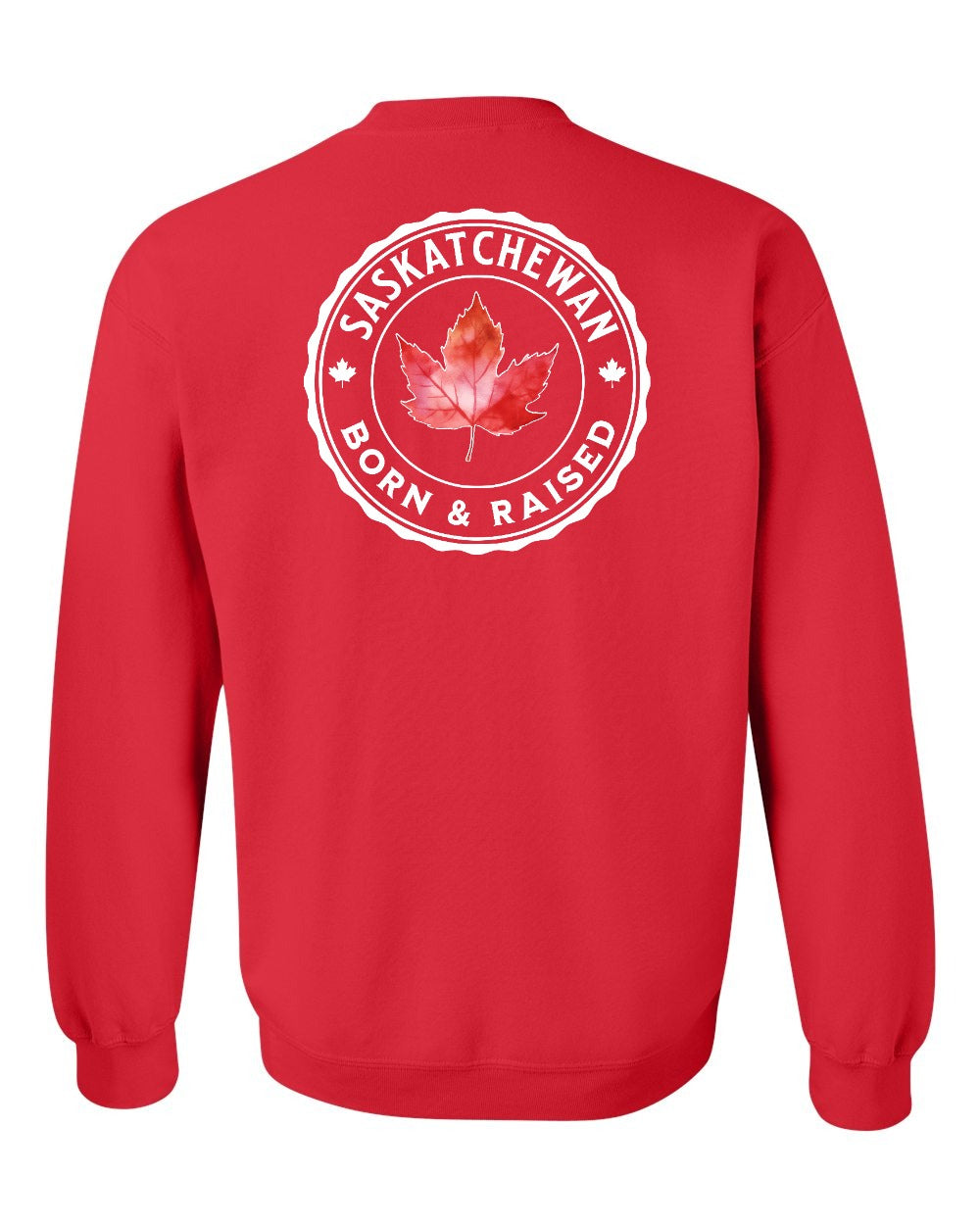 Born and Raised Saskatchewan Left Chest and Back Crewneck - Gildan Canada (sewn Internationally)