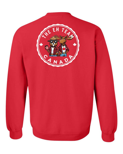Eh Team Left Chest and Back Crewneck - Gildan Canada (sewn Internationally)