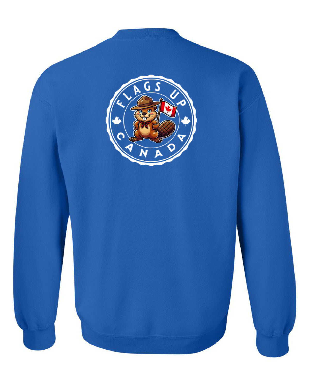 Flags Up Female Beaver Left Chest And Back  Crewneck - Unisex