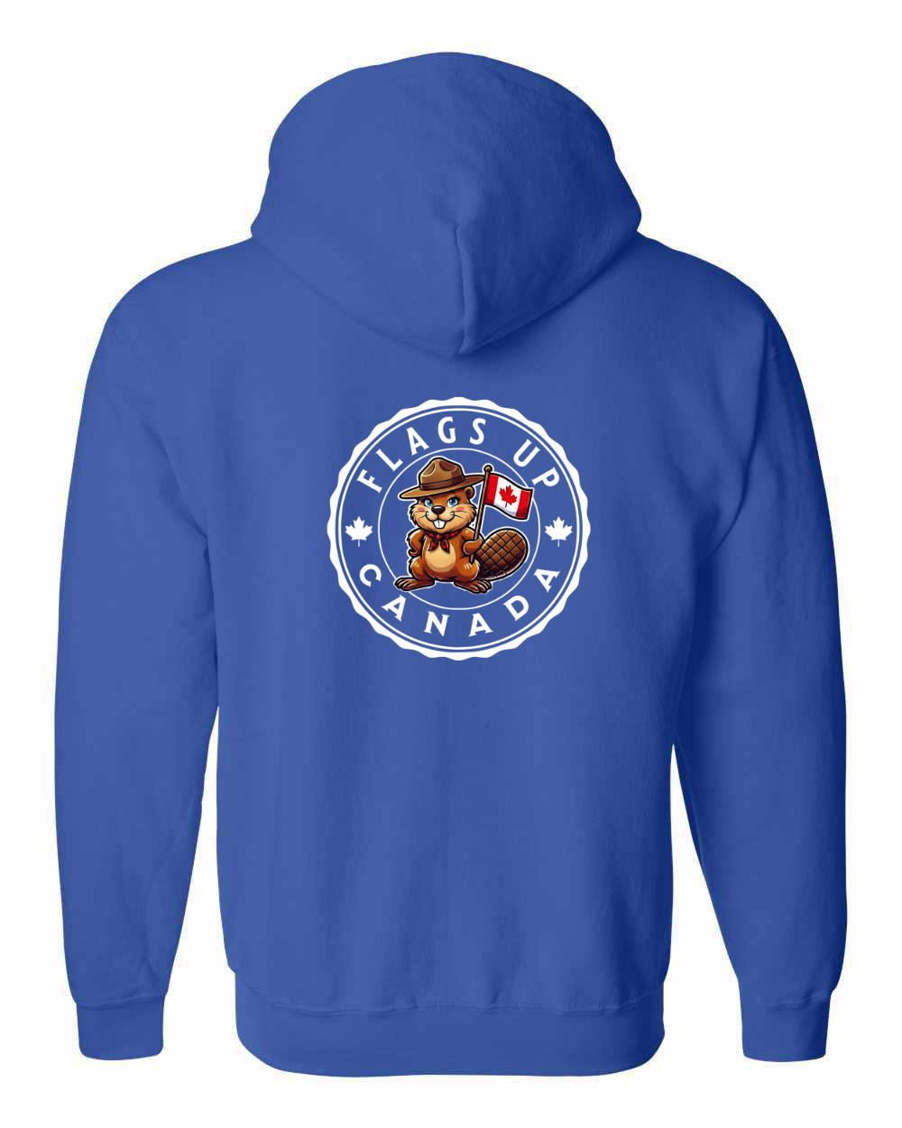 Flags Up Female Beaver Left Chest And Back Zip Hoodie