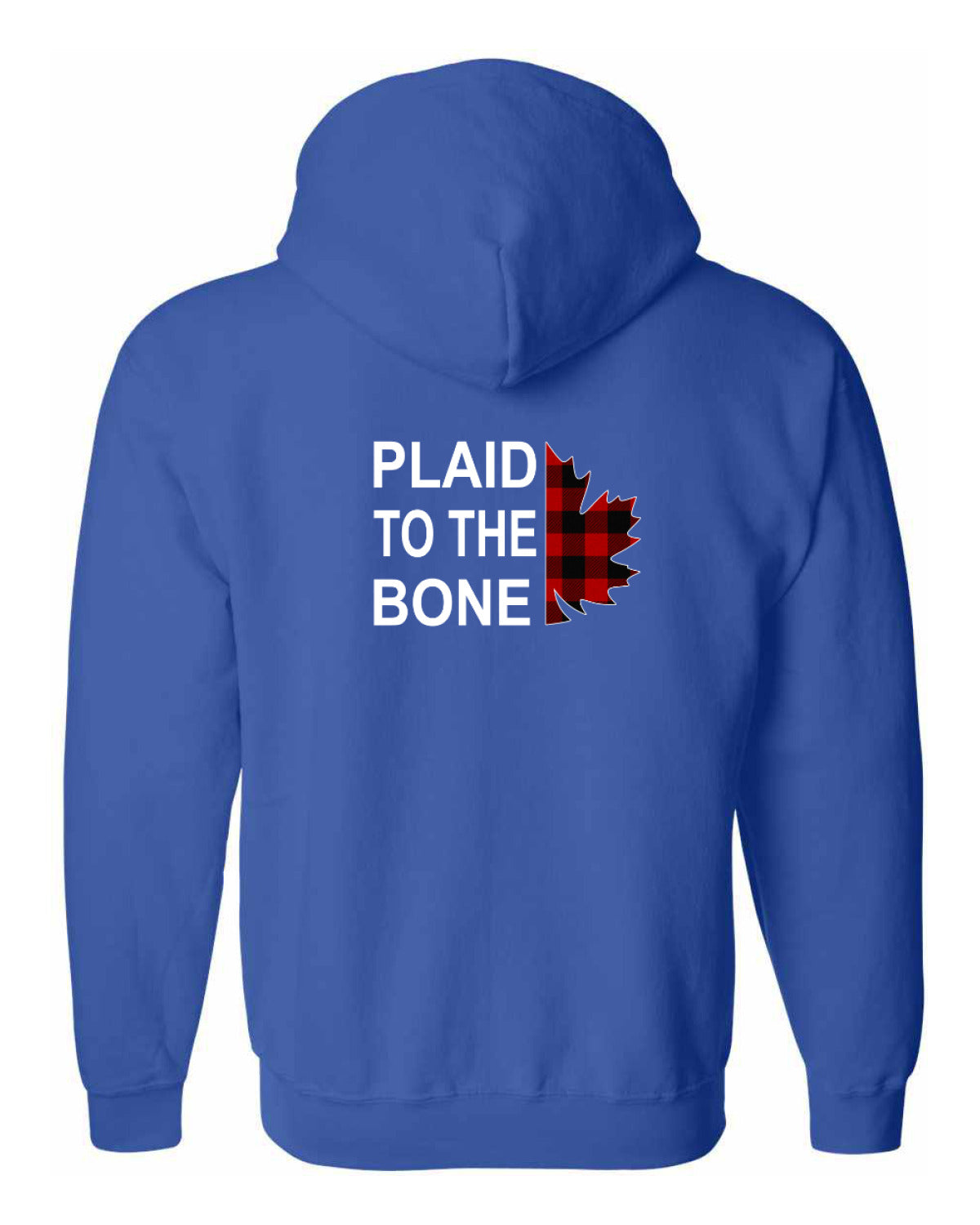 Plaid to the Bone Stacked Leaf Left Chest and Back Zip Hoodie - Unisex