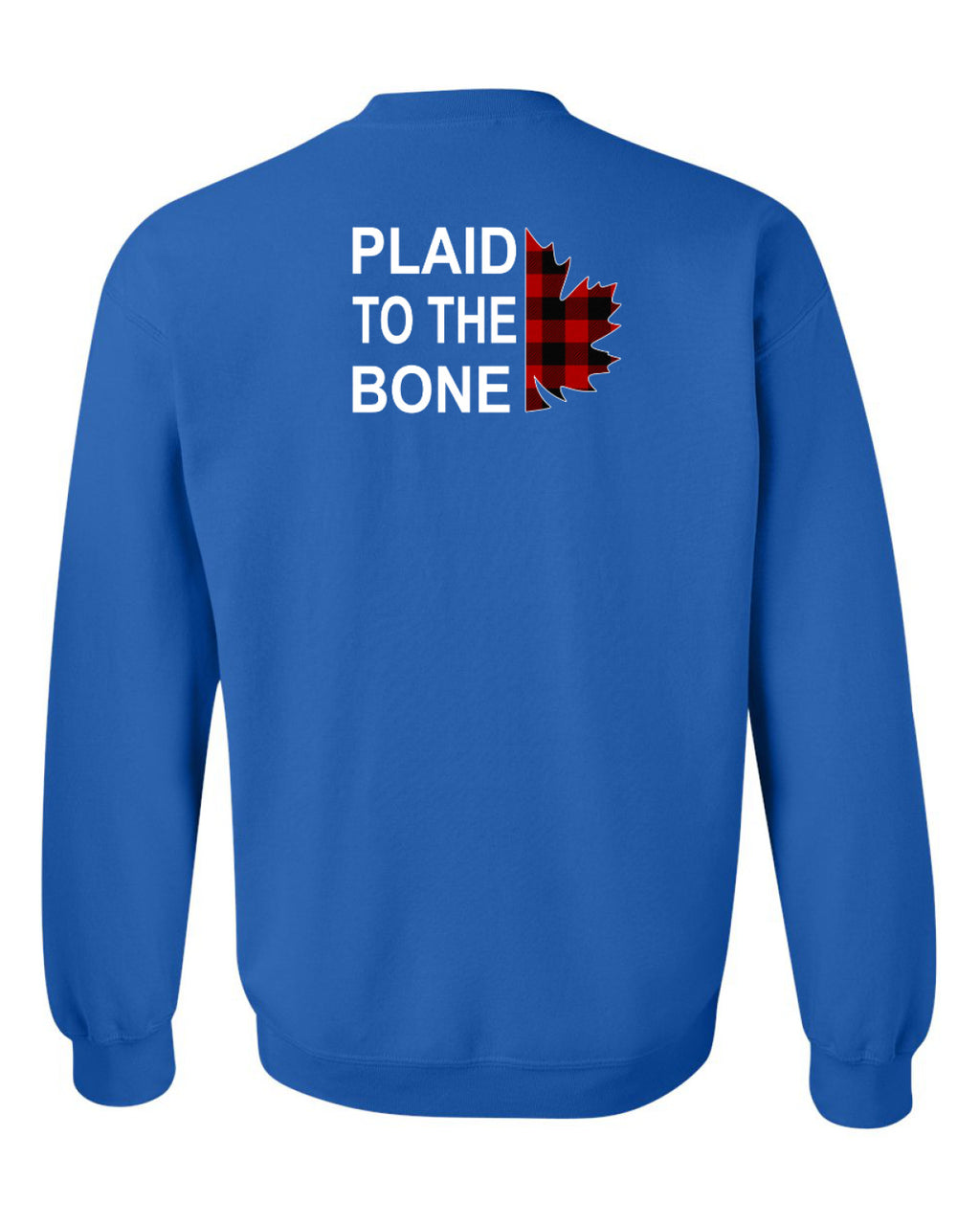 Plaid to the Bone Stacked Leaf Left Chest and Back Crewneck - Unisex