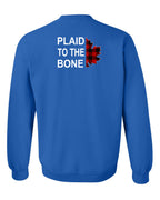 Plaid to the Bone Stacked Leaf Left Chest and Back Crewneck - Unisex