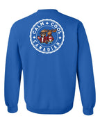 Calm Cool Moose and Beaver Left Chest and Back Crewneck - Unisex