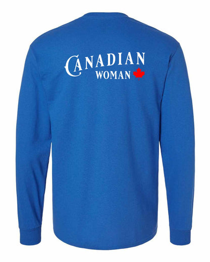 Canadian Woman Left Chest and Back Long Sleeve - Gildan Canada (sewn Internationally)