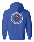 Elbows up Beaver Left Chest and Back Zip Hoodie - Unisex