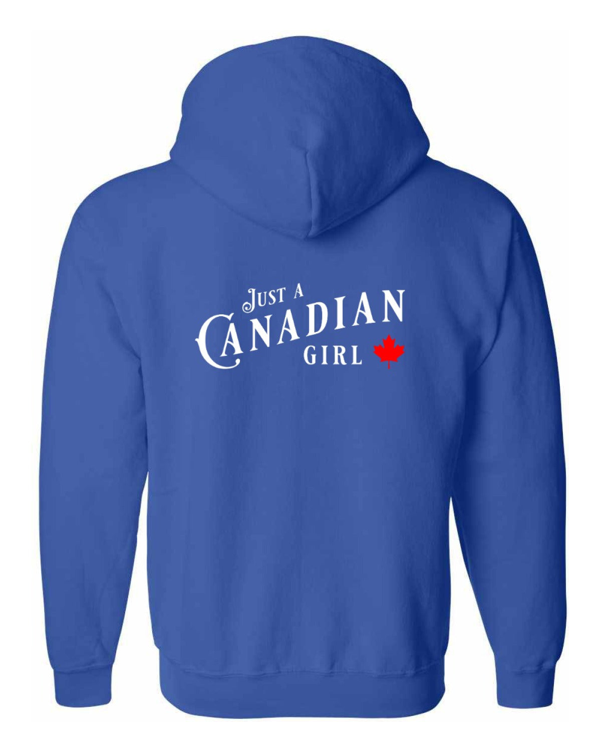 Just a canadian Girl Leaf Left Chest and Back Zip Hoodie - Unisex