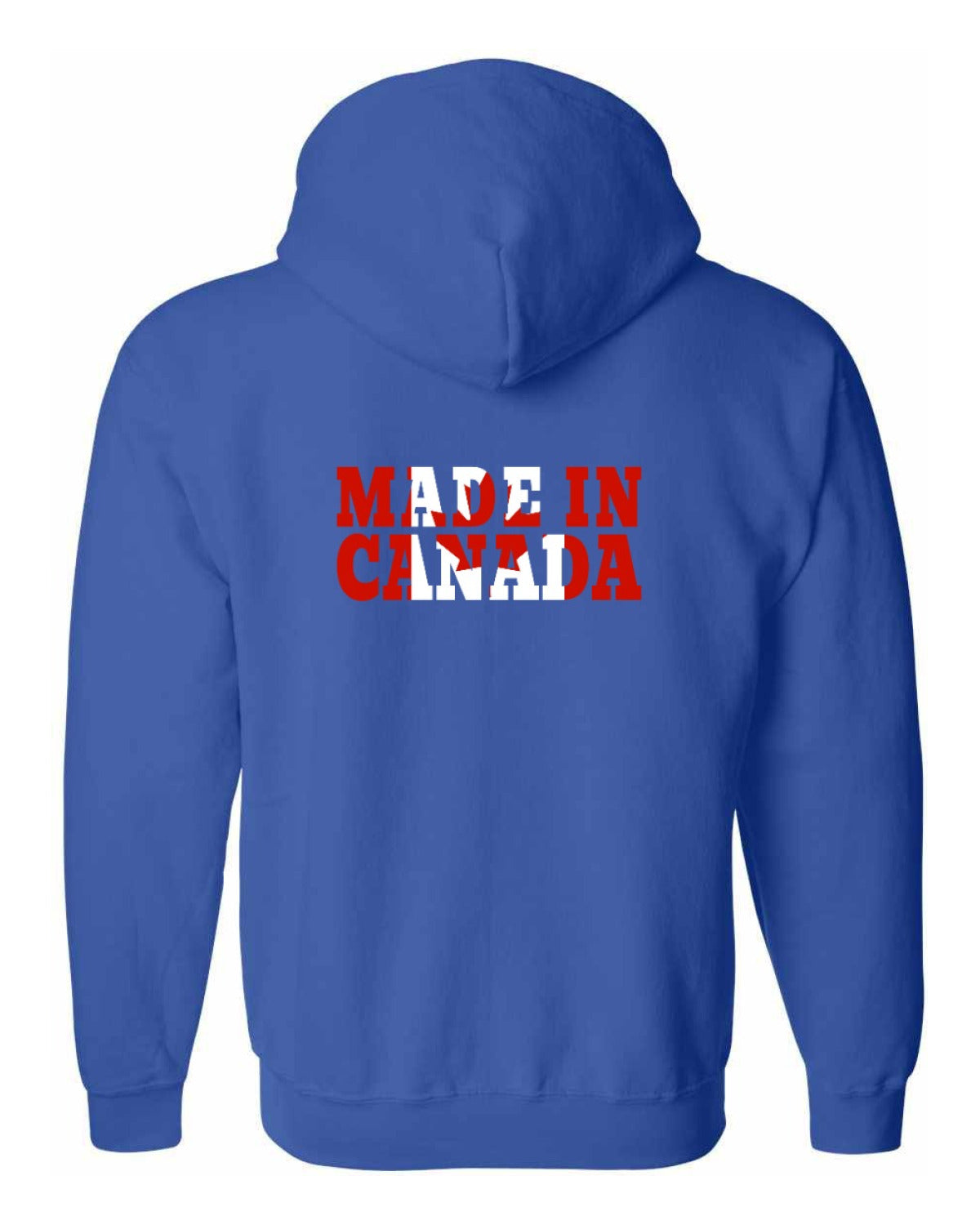 Made in Canada Flag Background Left Chest and Back Zip Hoodie - Unisex