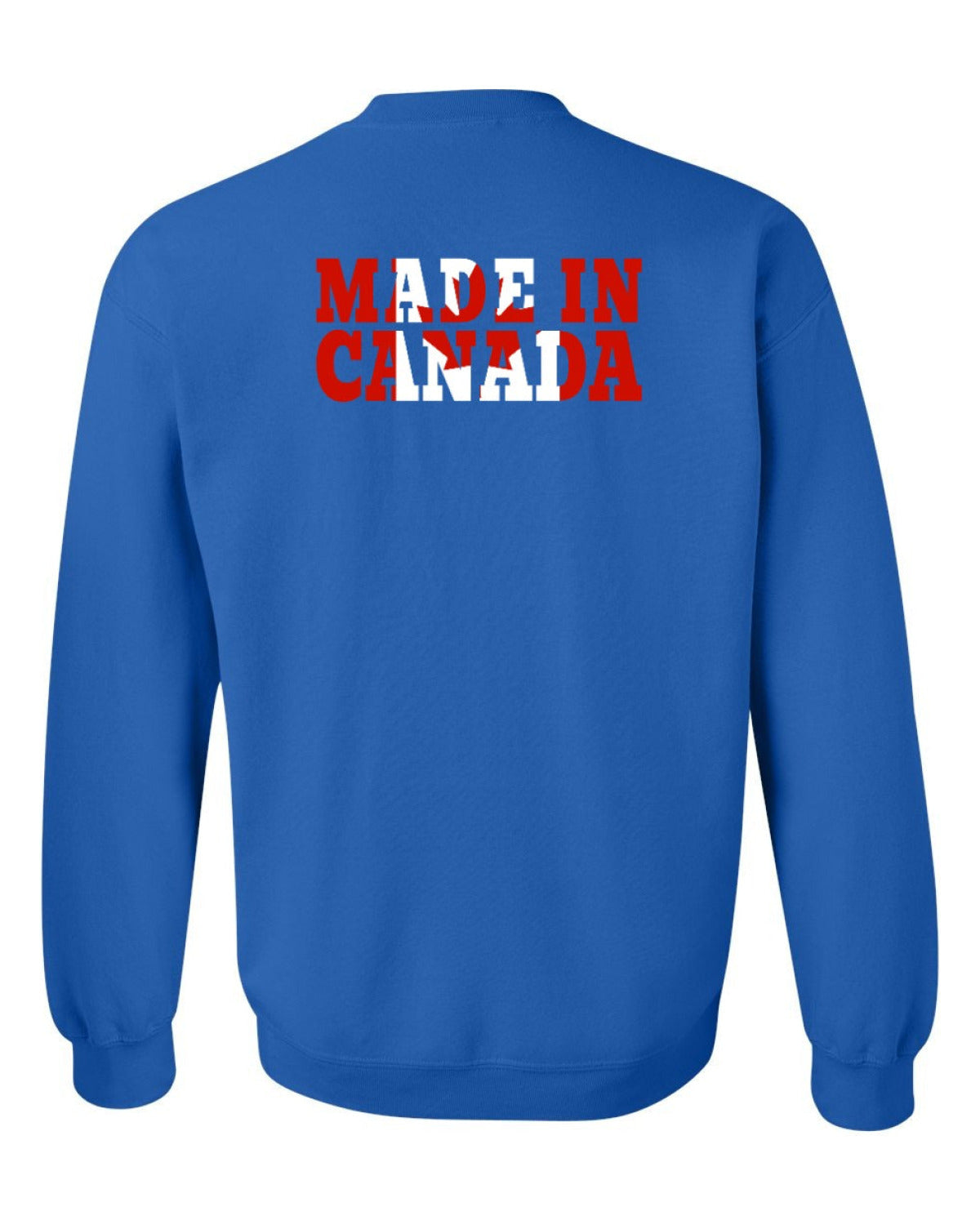 Made in Canada Flag Background Left Chest and Back Crewneck - Unisex