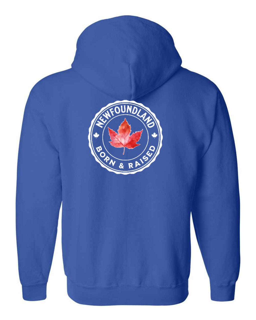 Born and Raised Newfoundland Left Chest and Back Zip Hoodie - Unisex