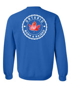 Born and Raised Ontario Left Chest and Back Crewneck - Unisex