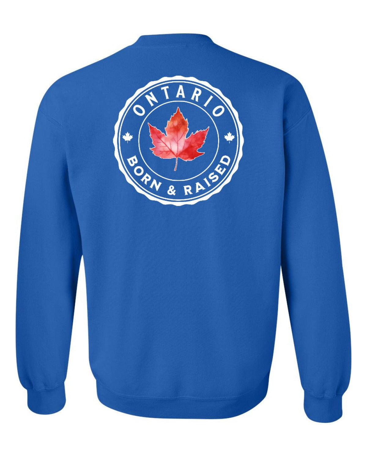 Born and Raised Ontario Left Chest and Back Crewneck - Unisex