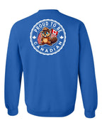 Proud to be Canadian Beaver Left Chest and Back Crewneck - Unisex