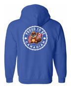 Proud to be Canadian Beaver Left Chest and Back Zip Hoodie - Unisex