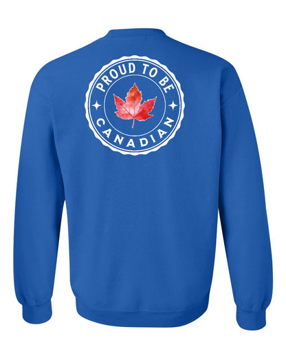Proud to be Canadian Leaf Left Chest and Back Crewneck - Gildan Canada (sewn Internationally)