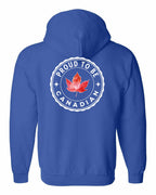 Proud to be Canadian Leaf Left Chest and Back Zip Hoodie - Unisex