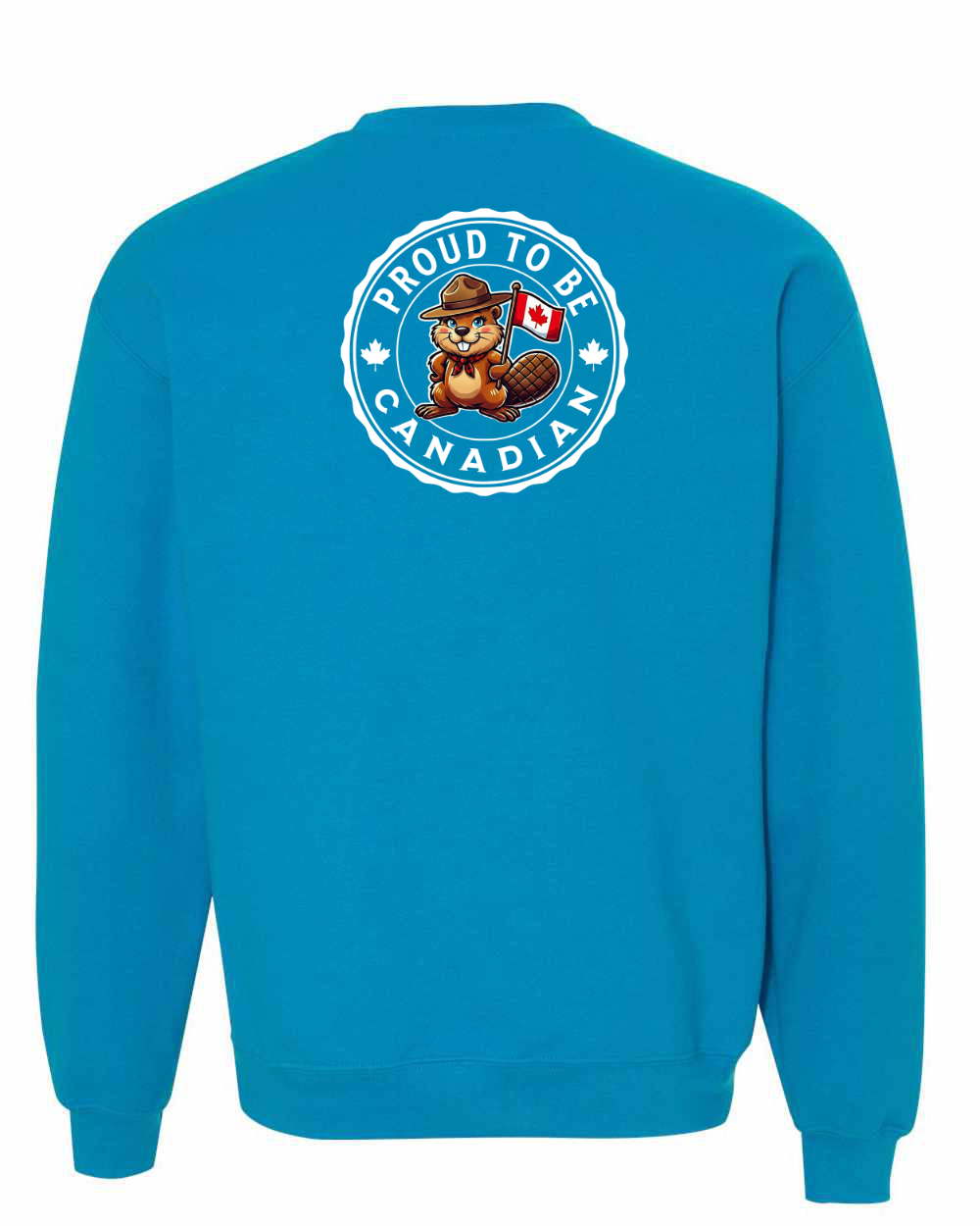 Proud to be Canadian Female Beaver Left Chest And Back Crewneck