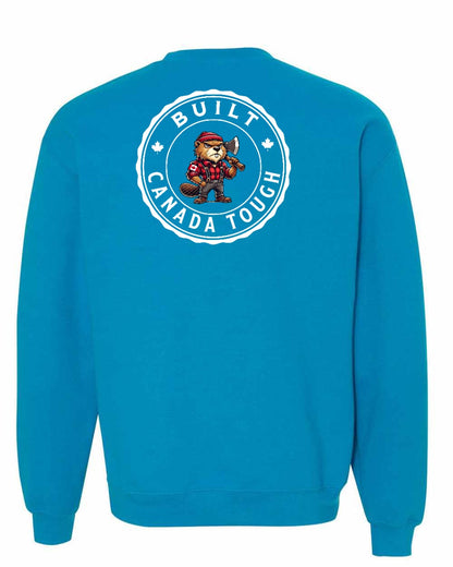 Built Canada Tough Male Beaver Left Chest and Back Crewneck - Gildan Canada (sewn Internationally)
