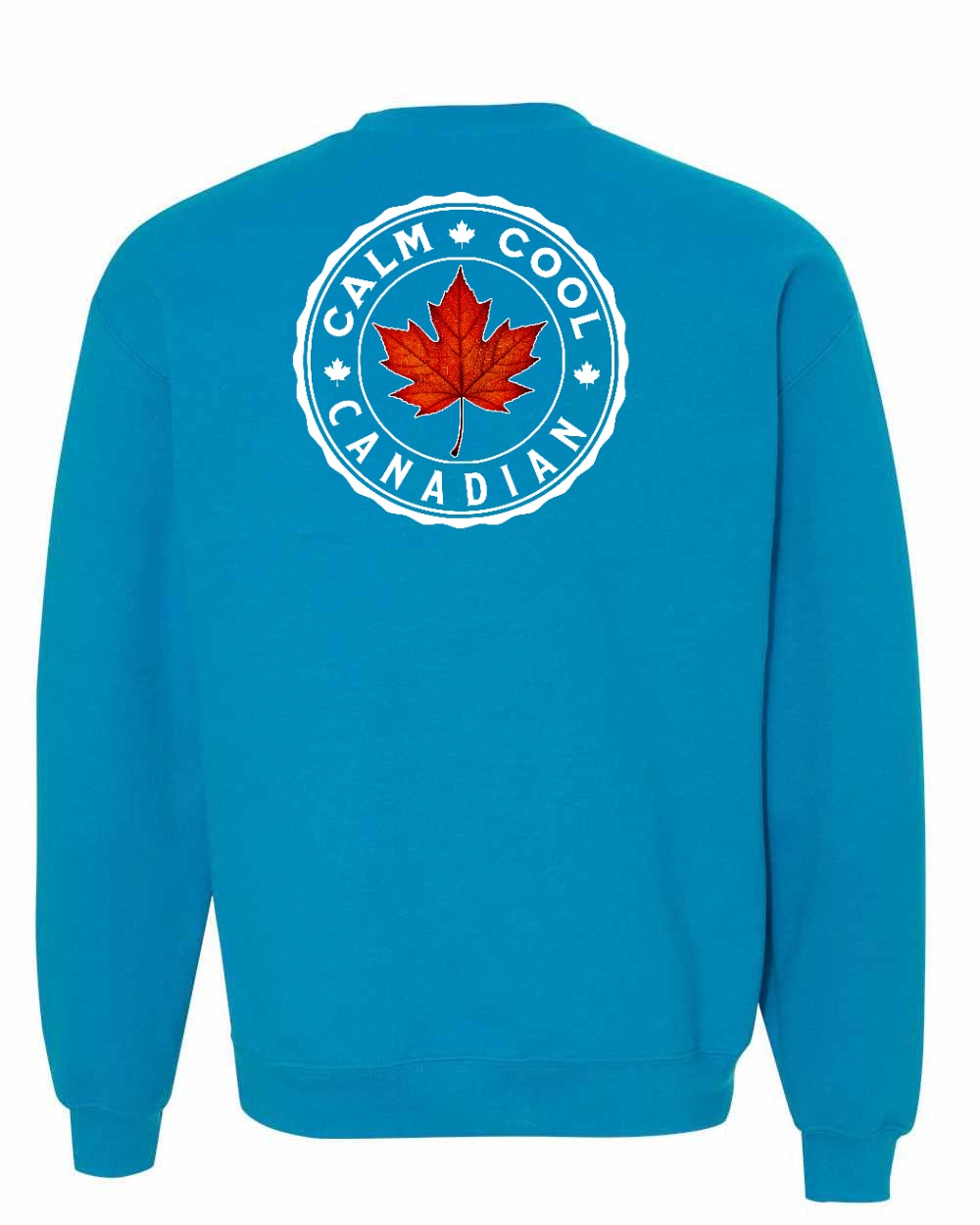 Calm Cool Canadian Leaf Left Chest and Back Crewneck - Gildan Canada (sewn Internationally)