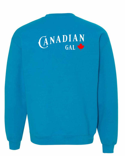 Canadian Gal Left Chest and Back Crewneck - Gildan Canada (sewn Internationally)