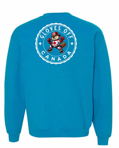 Gloves Off Beaver Left Chest and Back Crewneck - Gildan Canada (sewn Internationally)