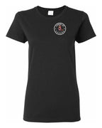 Elbows Up Beaver Left Chest and Back Women's Tee