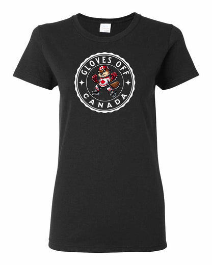 Gloves Off Beaver Full Front Women's Tee - Gildan Canada (sewn Internationally)
