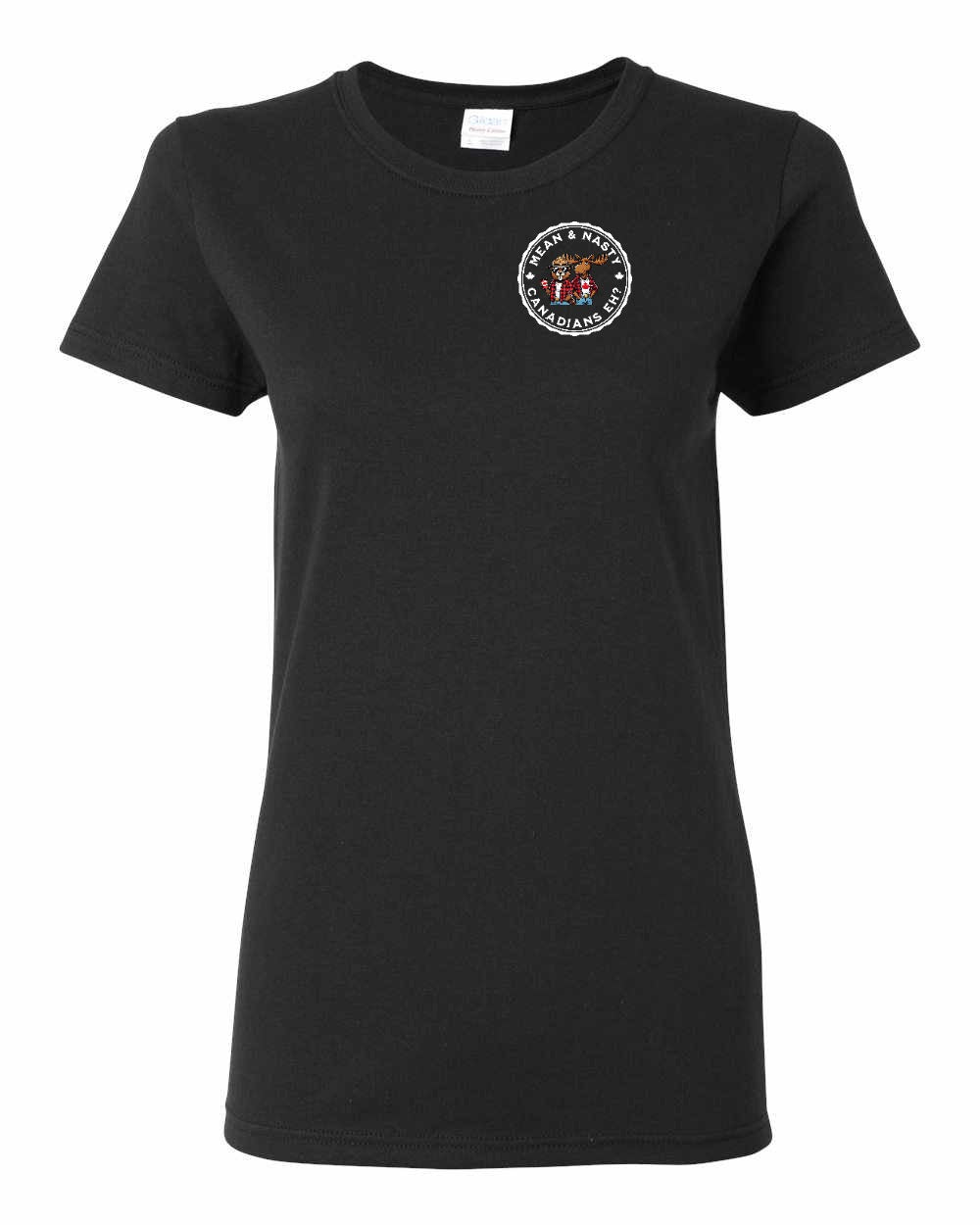 Mean and Nasty Canadians Eh! Left Chest And Back Women's Tee