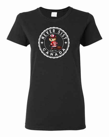 Never 51st Beaver Full Front Women's Tee - Gildan Canada (sewn Internationally)