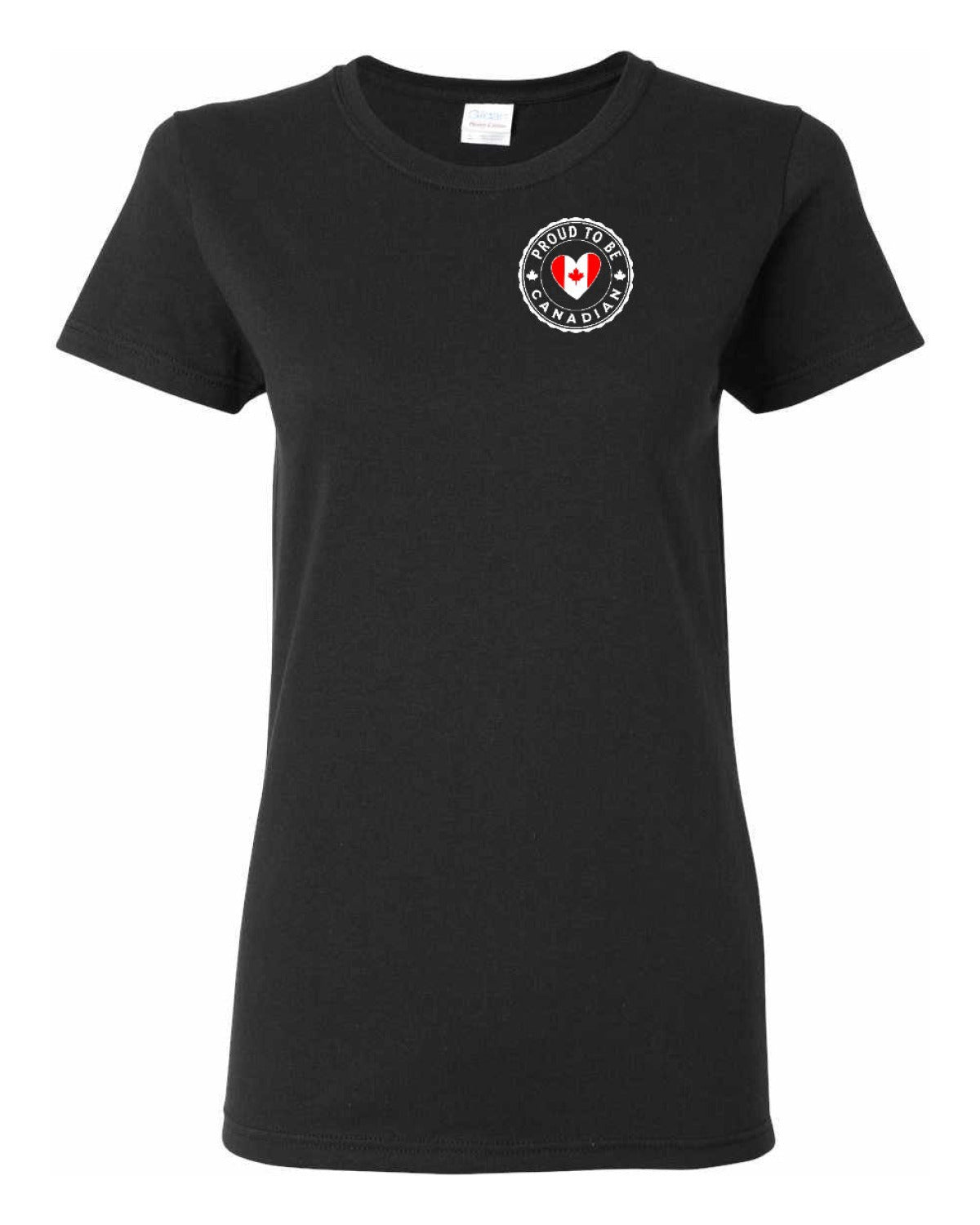 Proud to Be Canadian Heart Left Chest Women's Tee