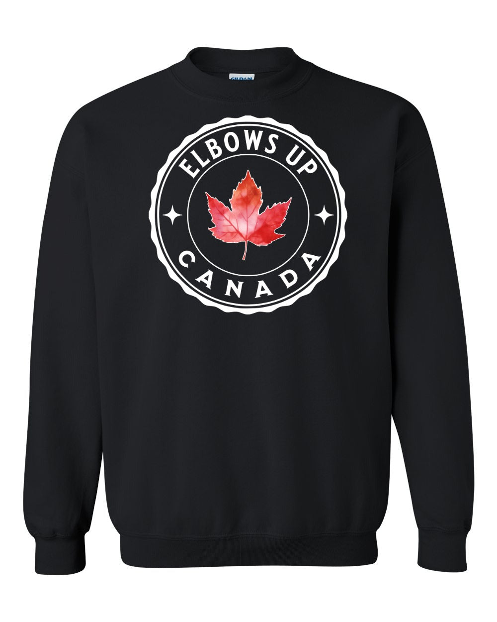 Elbows up Leaf Full Crewneck - Gildan Canada (sewn Internationally)