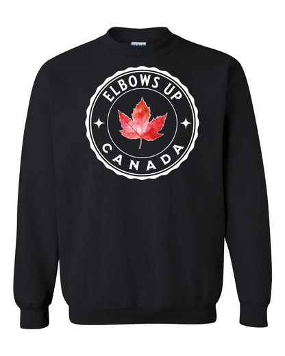 Elbows up Leaf Full Crewneck - Gildan Canada (sewn Internationally)