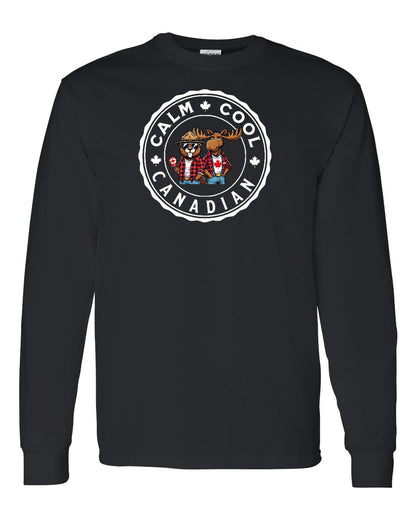 Calm Cool Moose and Beaver Full Long Sleeve - Gildan Canada (sewn Internationally)