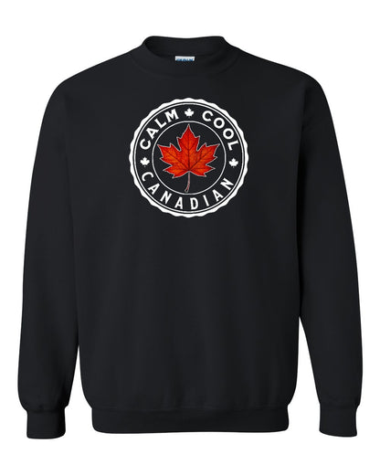 Calm Cool Canadian Leaf Full Crewneck - Gildan Canada (sewn Internationally)