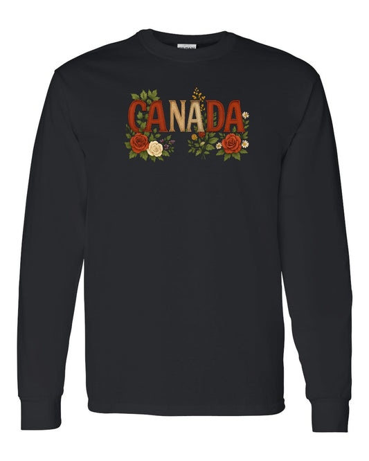 Canada Flowers Full Long Sleeve - Gildan Canada (sewn Internationally)